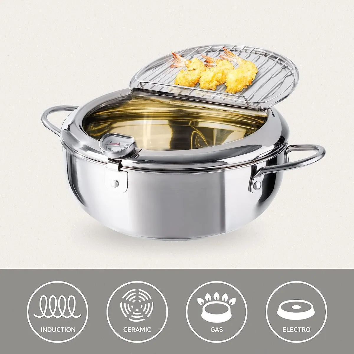 Olla para freir con control de temperatura