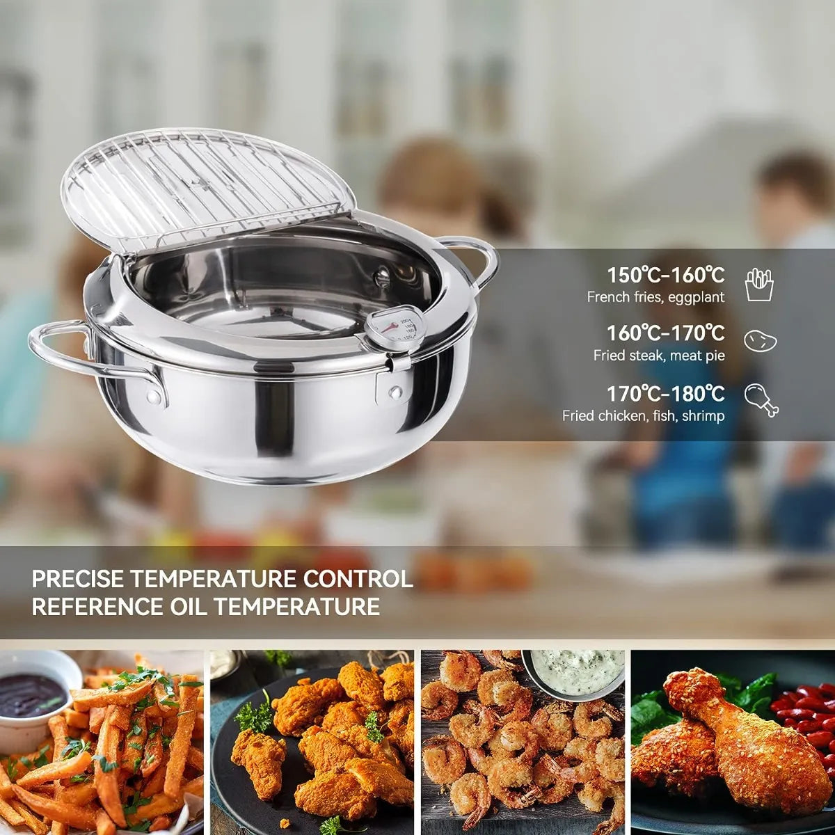 Olla para freir con control de temperatura