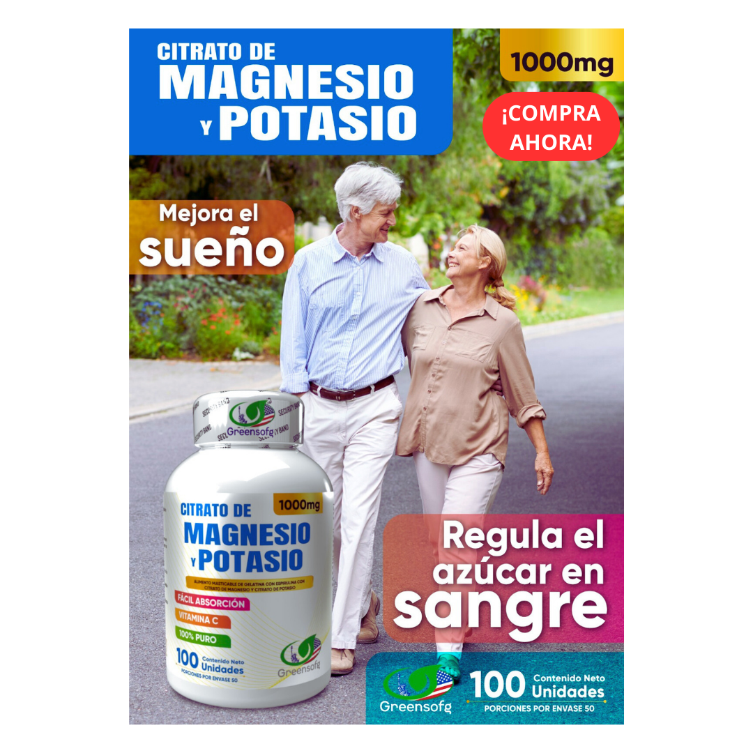 CITRATO  MAGNESIO Y POTASIO 1000mg GREEN