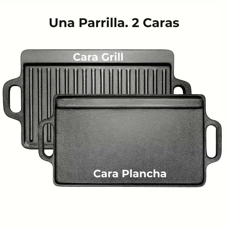 Parrilla De Hierro Fundido Doble Cara