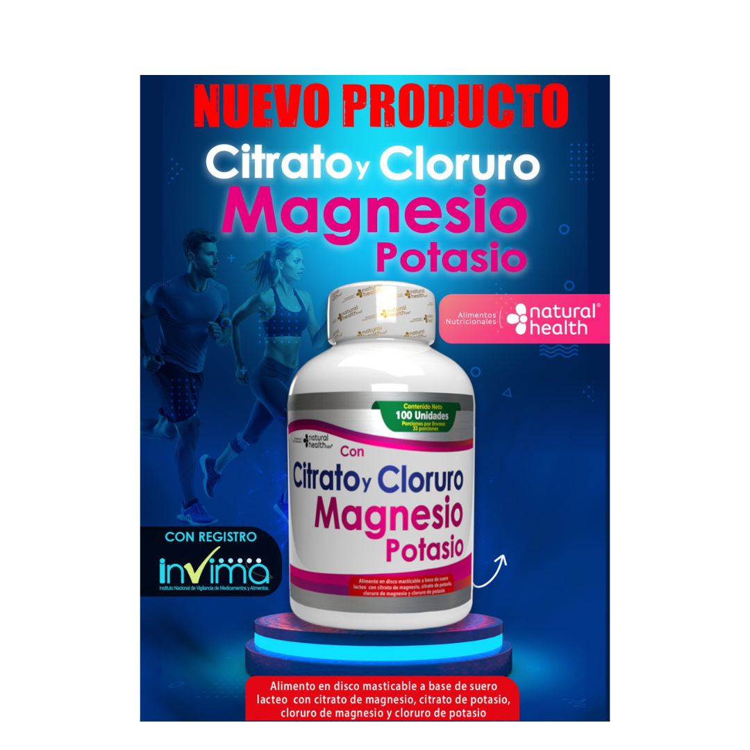 Citrato y Cloruro Magnesio y Potasio 100 Und