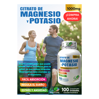 CITRATO  MAGNESIO Y POTASIO 1000mg GREEN