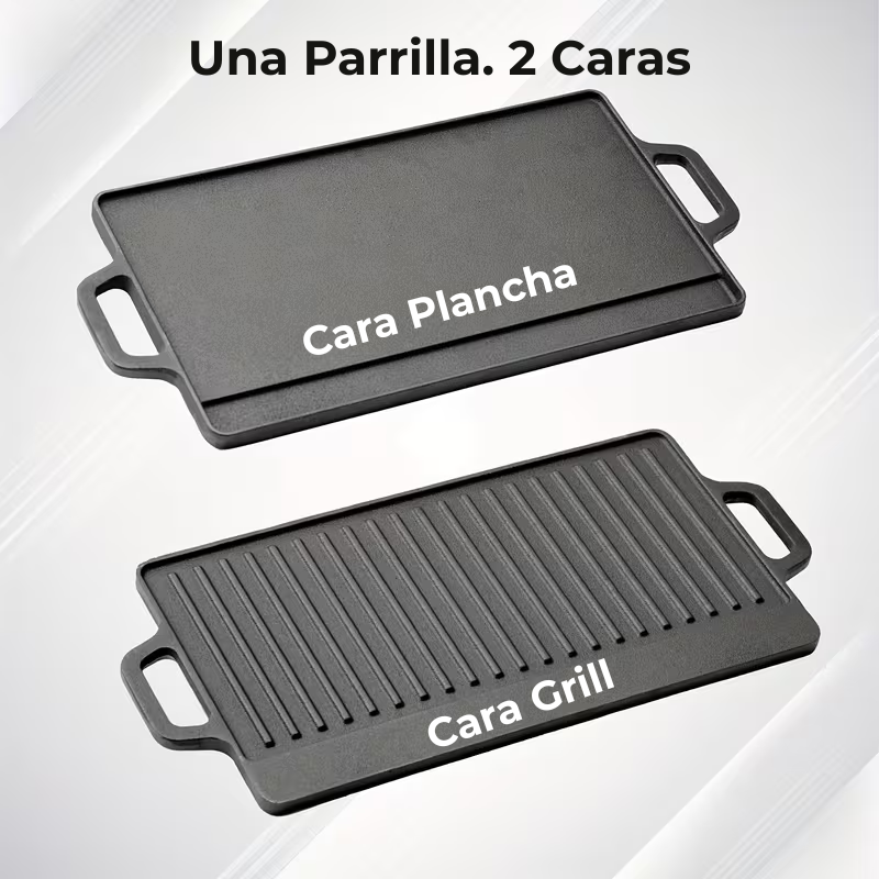 Parrilla De Hierro Fundido Doble Cara