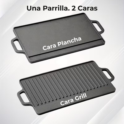 Parrilla De Hierro Fundido Doble Cara
