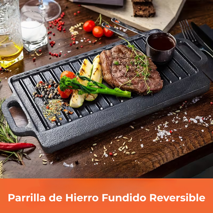 Parrilla De Hierro Fundido Doble Cara