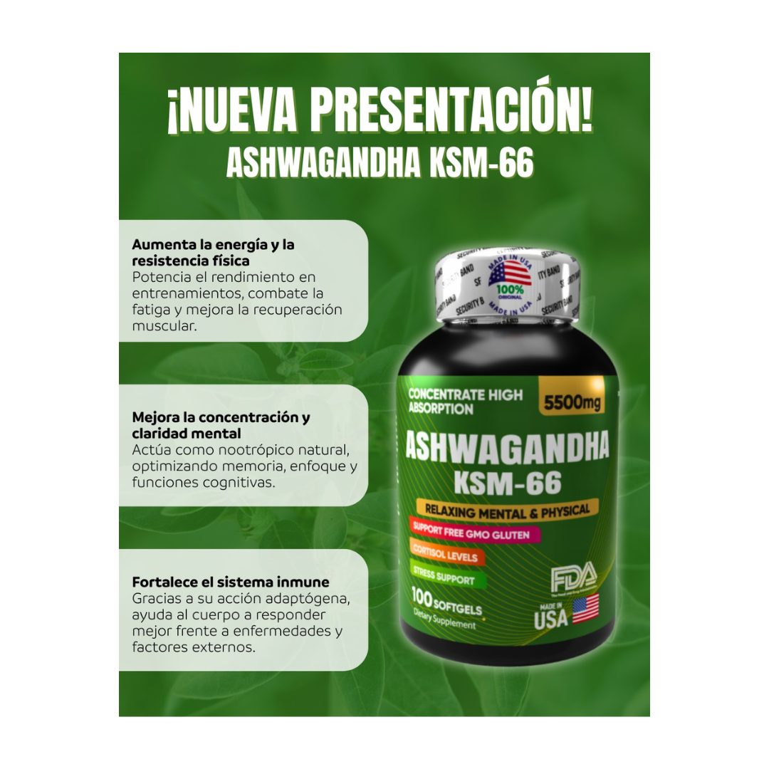 ASHWAGANDHA 5500mg con KSM-66