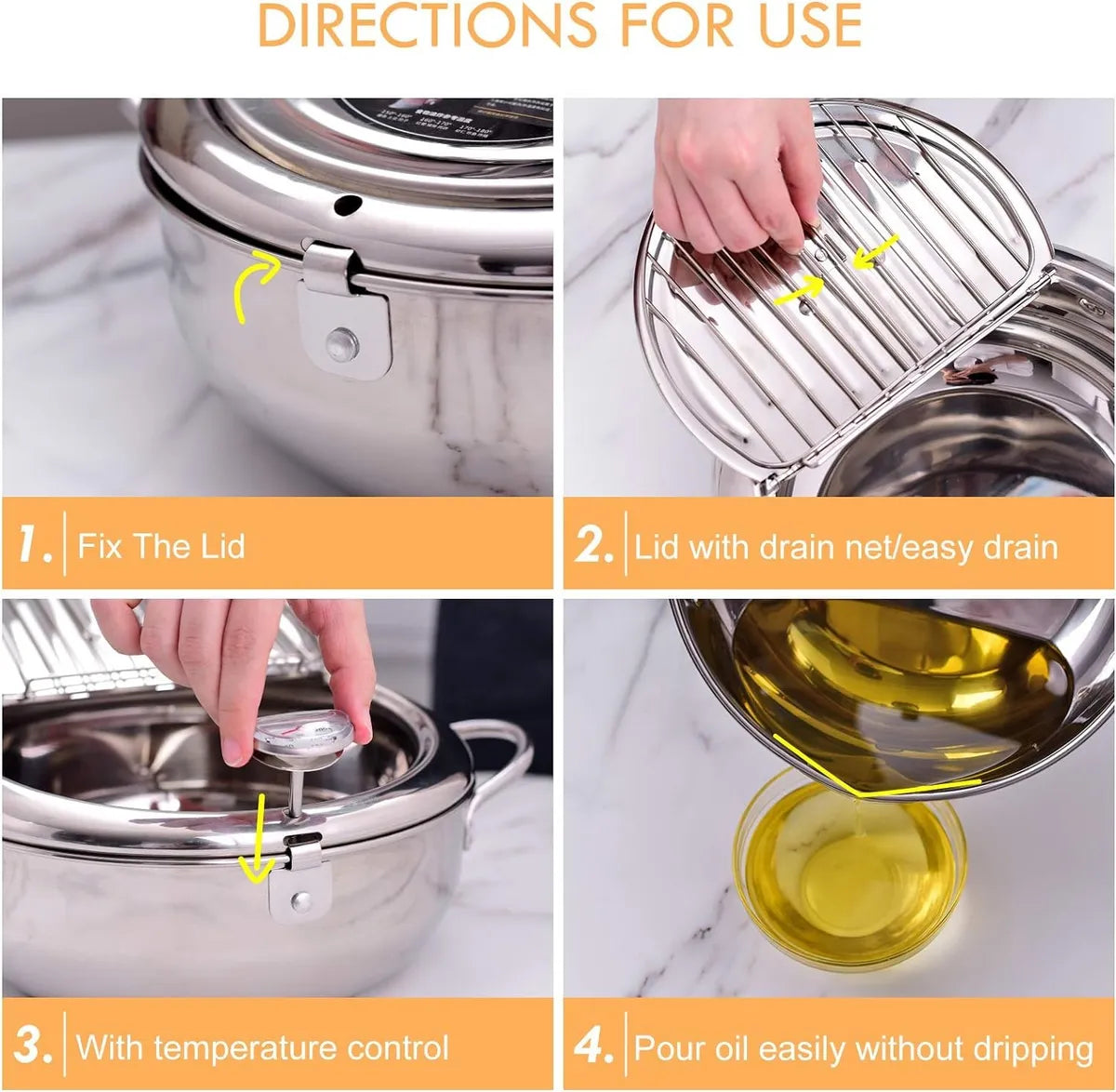 Olla para freir con control de temperatura
