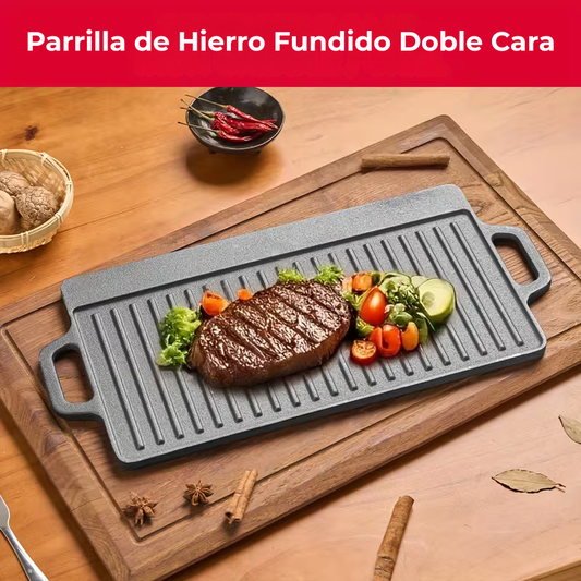 Parrilla De Hierro Fundido Doble Cara