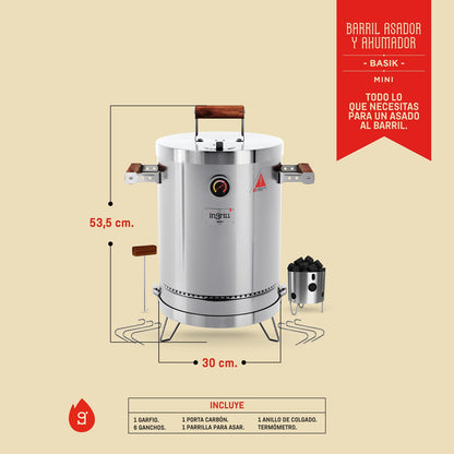 Barril Ahumador Basik Mini - InGrill