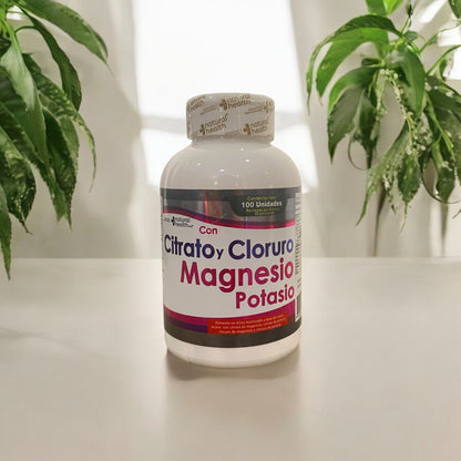 Citrato y Cloruro Magnesio y Potasio 100 Und