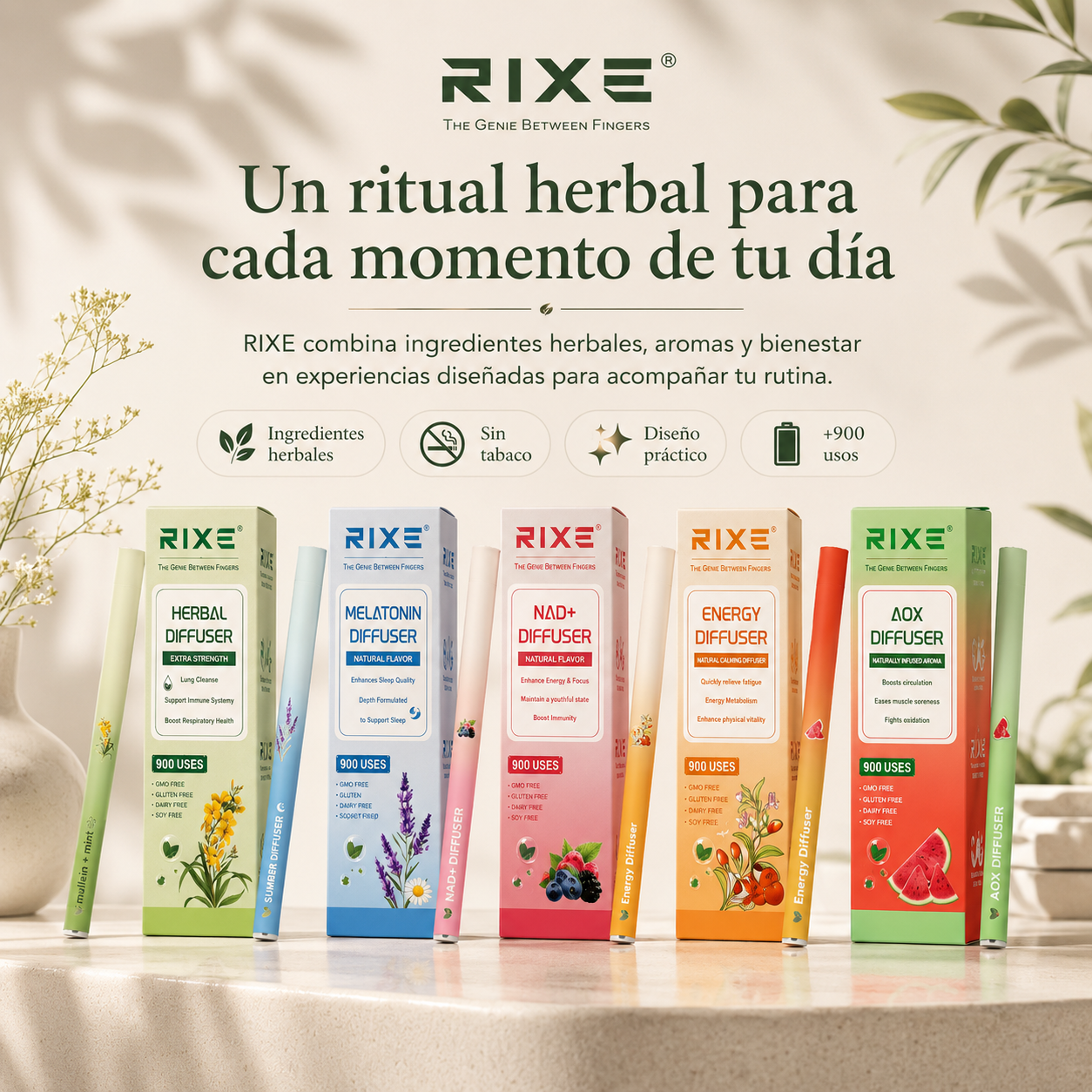 Difusor Herbal RIXE™ La salida del cigarrillo y el vape que tu cuerpo estaba esperando