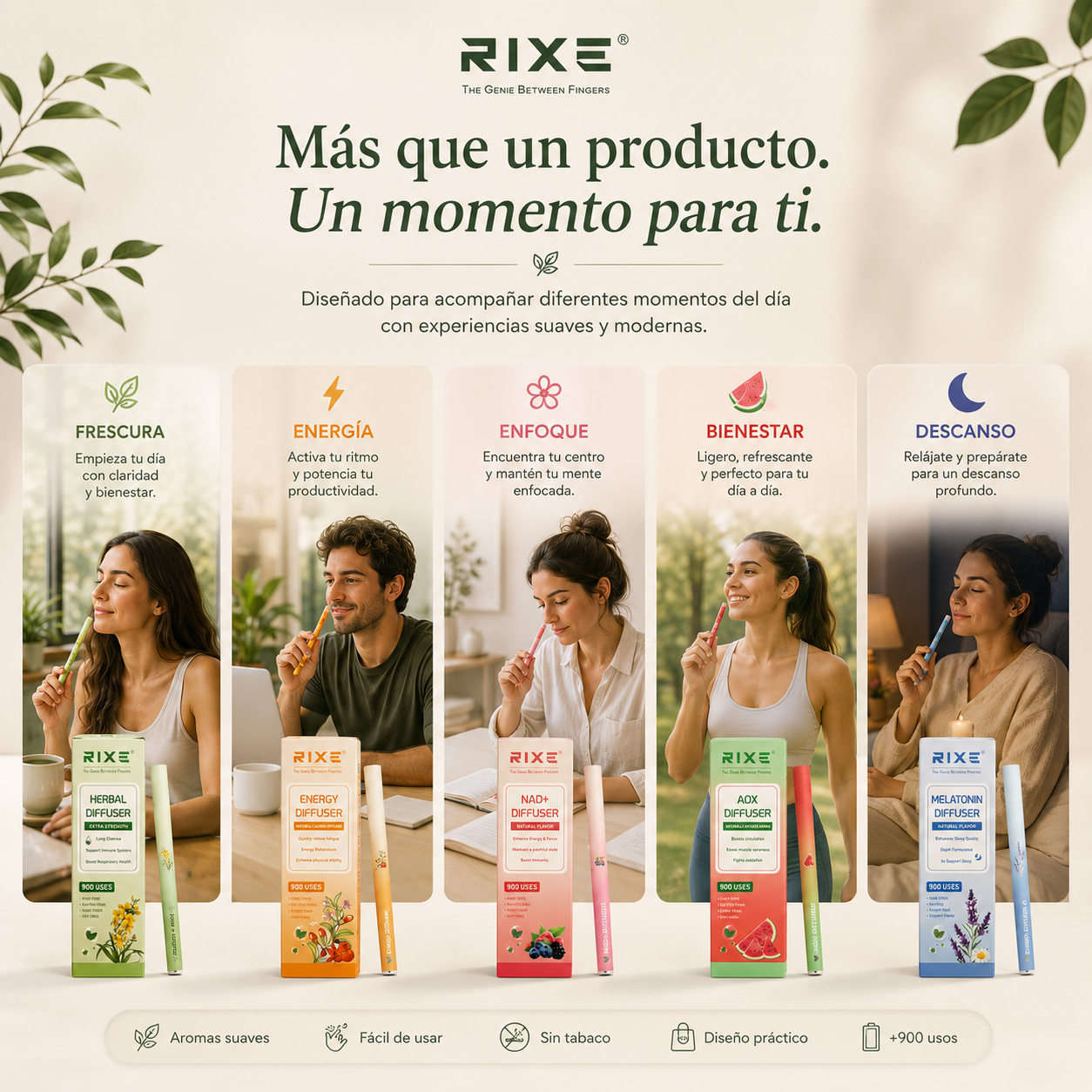 Difusor Herbal RIXE™ La salida del cigarrillo y el vape que tu cuerpo estaba esperando